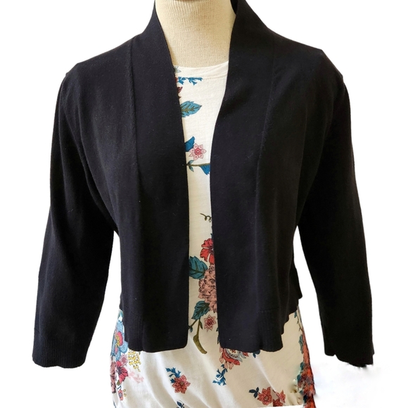 COPY - Calvin Klein black Women's 3/4 Sleeve Open-Front - Picture 2 of 8